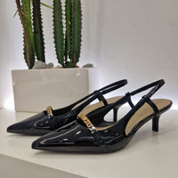 Pinko scarpa sling back vernice nera