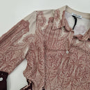 Kikisix camicia DAMASCO stampa panna e bordeaux