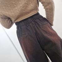 Pantalone jeans SUN nero lavaggio marrone