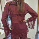 Kikisix camicia GAIA  trasparente bordeaux