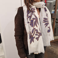 Fornari sciarpa RICAMATA  con fiori