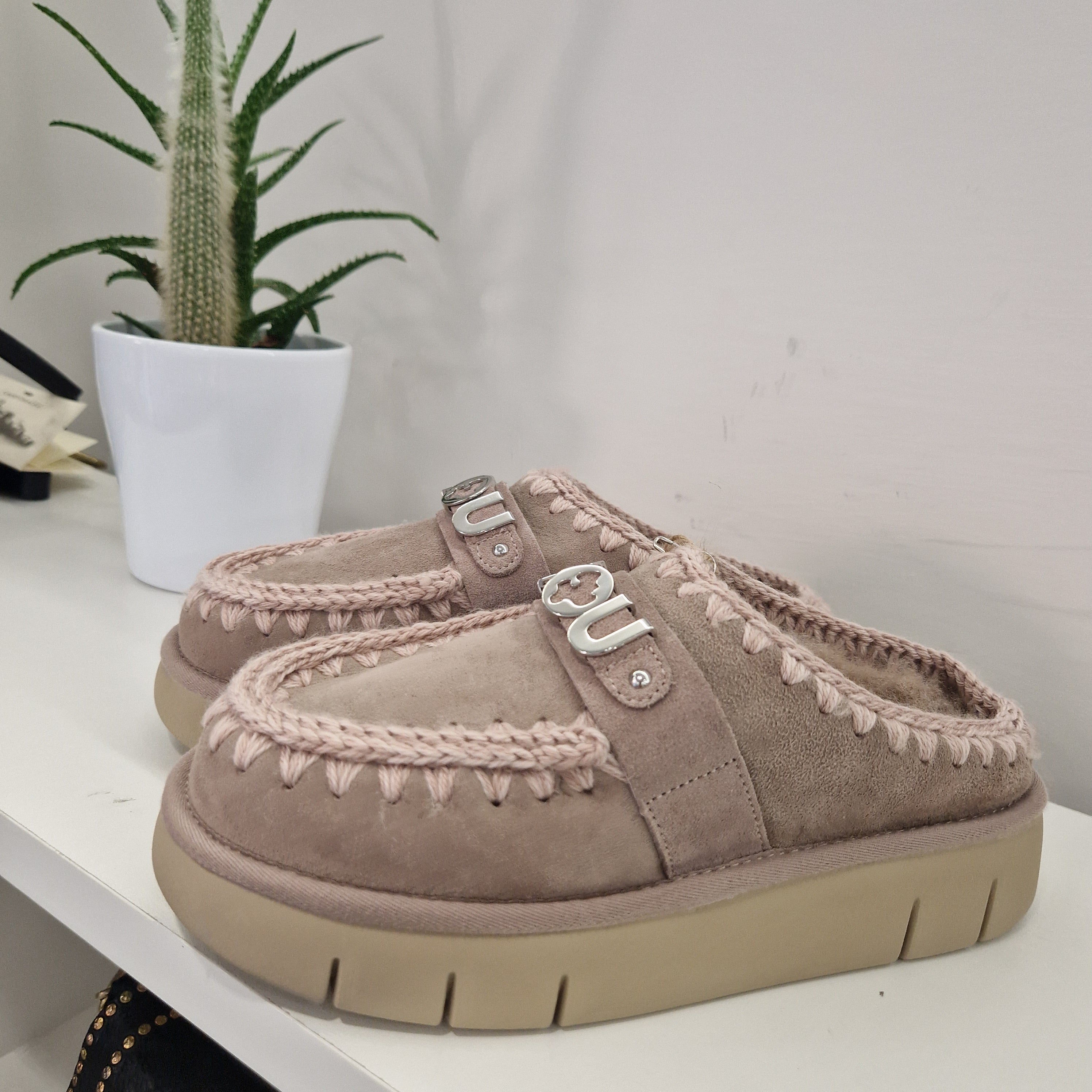 Mou sabot color grigio-cipria