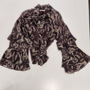 Kikisix camicia marrone collo con fiocco