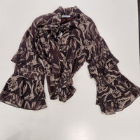 Kikisix camicia marrone collo con fiocco