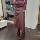 Gonna in ecopelle  color bordeaux