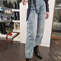 Pantalone jeans lavaggio chiaro ELASTICO