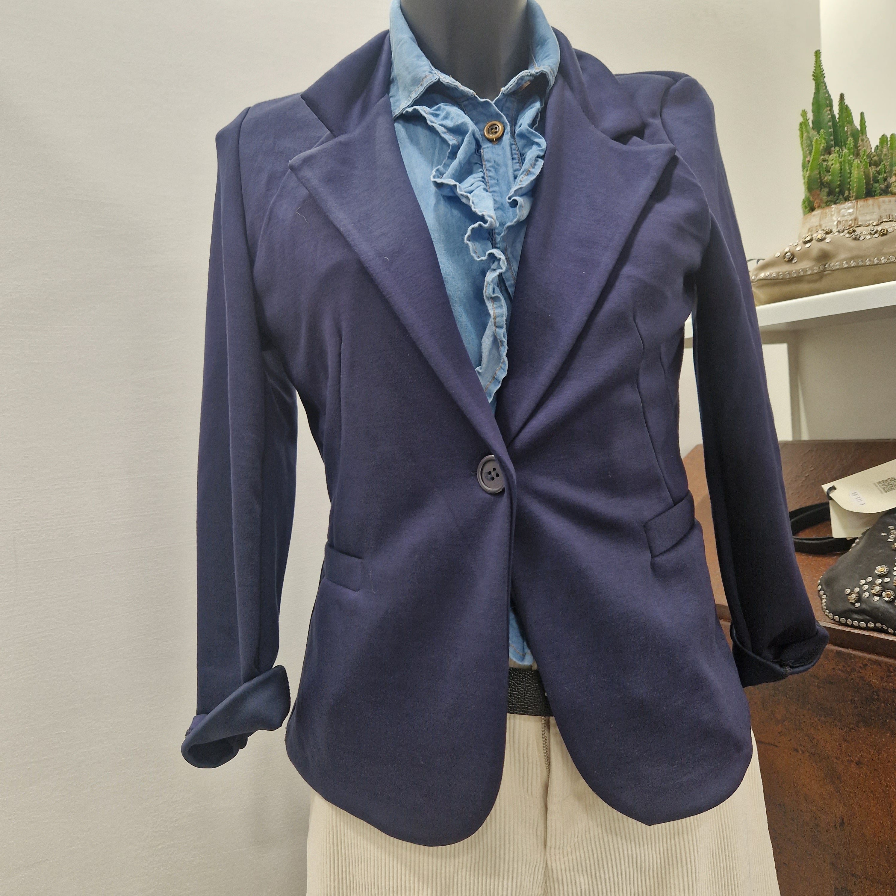 Giacca in FELPA blu mezzanotte