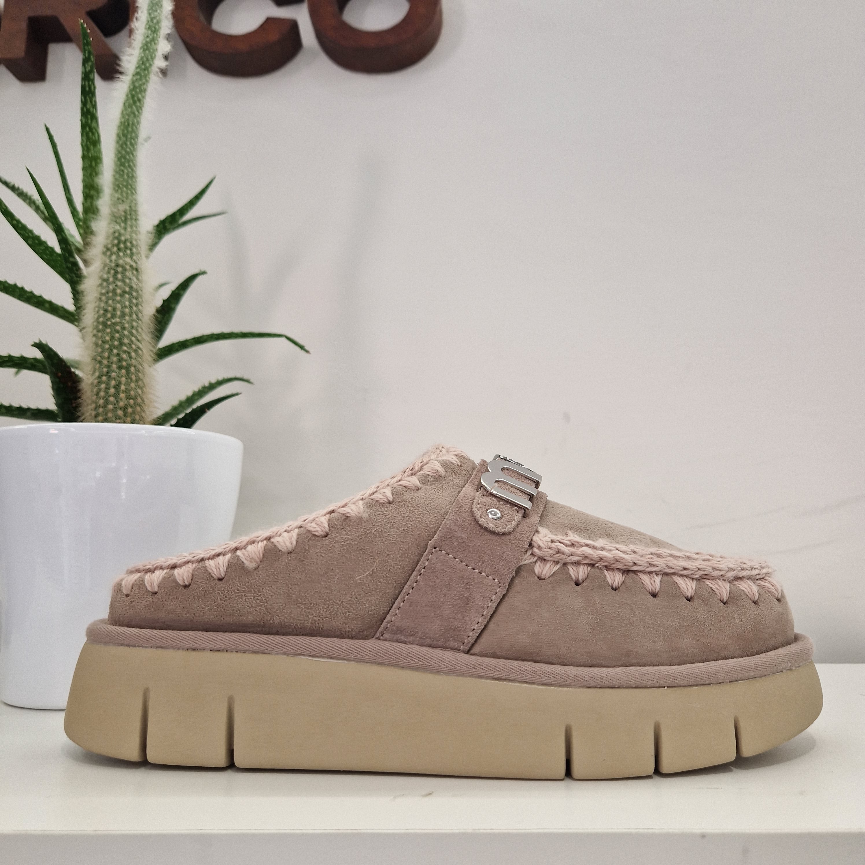 Mou sabot color grigio-cipria