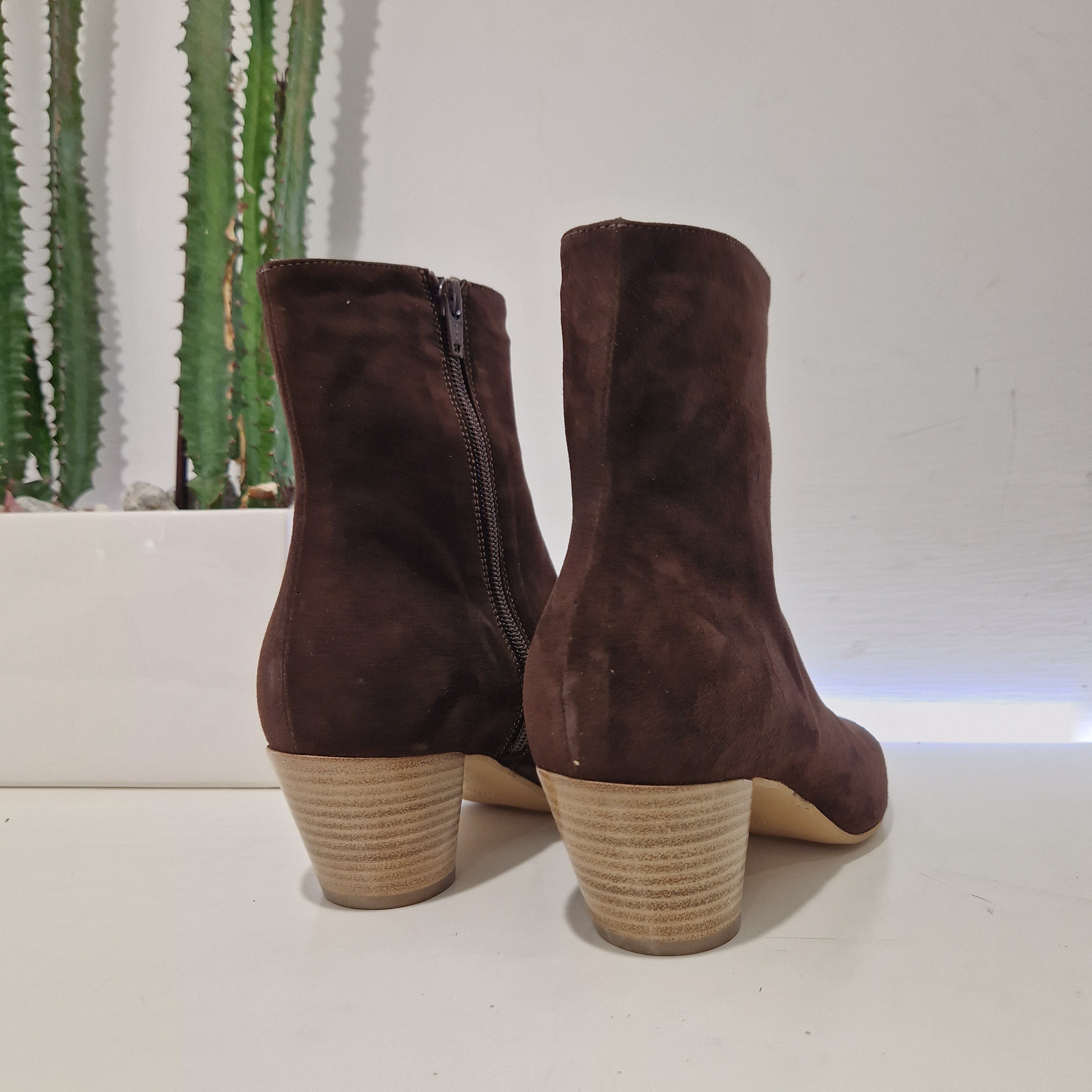 ENJOY stivaletto texano t.moro in pelle scamosciata