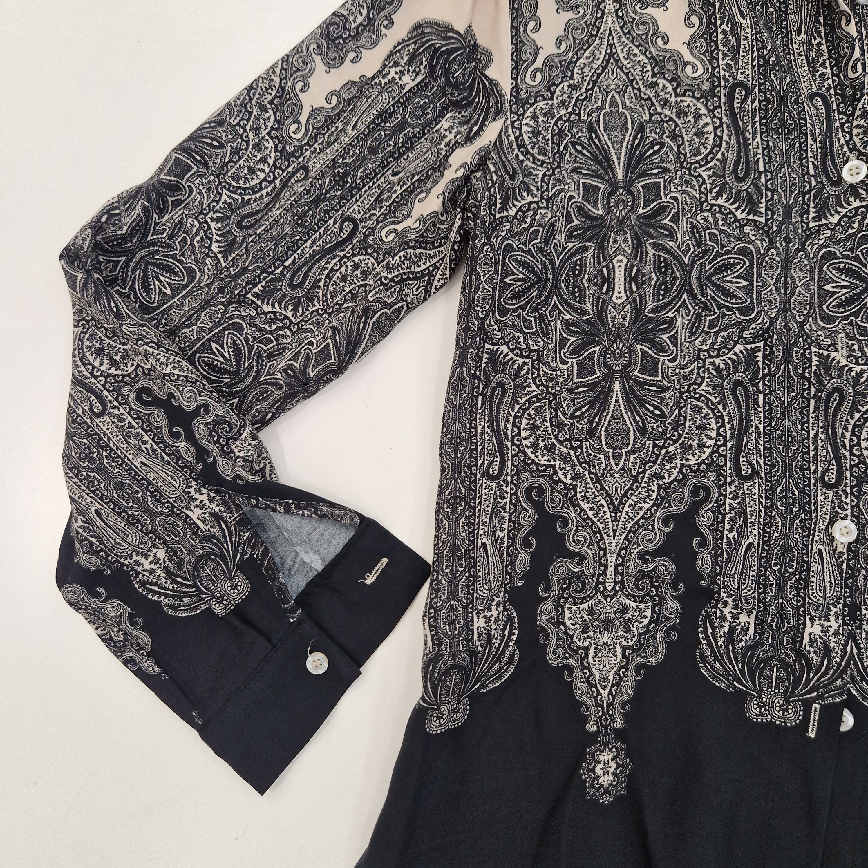 Kikisix camicia DAMASCO stampa panna e nera
