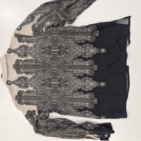 Kikisix camicia DAMASCO stampa panna e nera