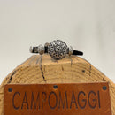 Campomaggi bracciale SCUDO in pelle nera accessorio argento