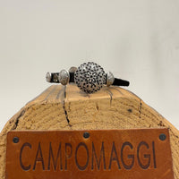 Campomaggi bracciale SCUDO in pelle nera accessorio argento
