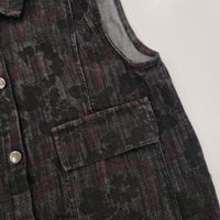 Kikisix gilet in jeans stampa fiori