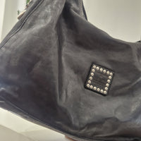 Campomaggi borsa GIULIANA  linea CEFALÙ  nera accessori argento