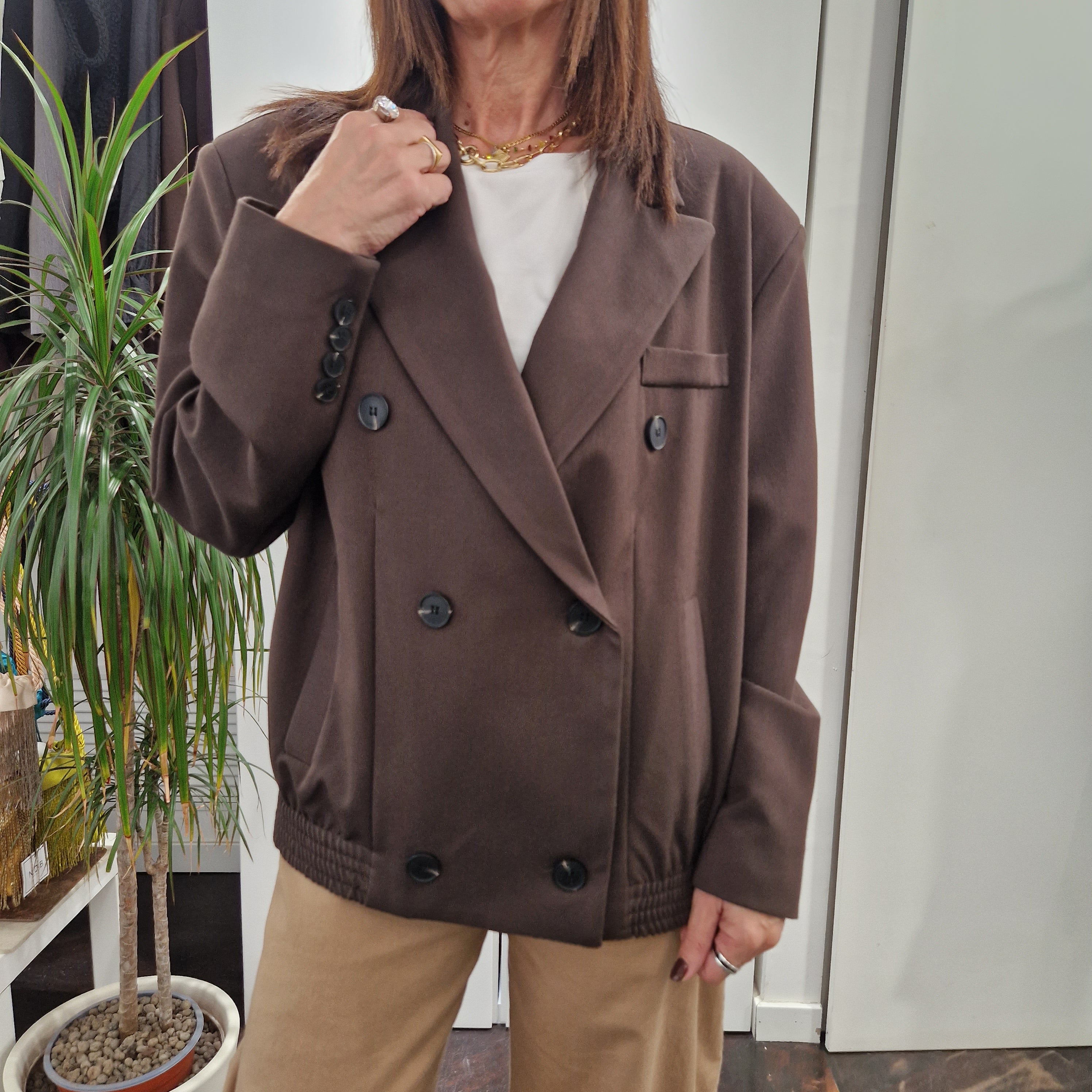 Giacca modello bomber over color t.moro