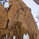 Giacca  BRENDA con frange in pelle scamosciata