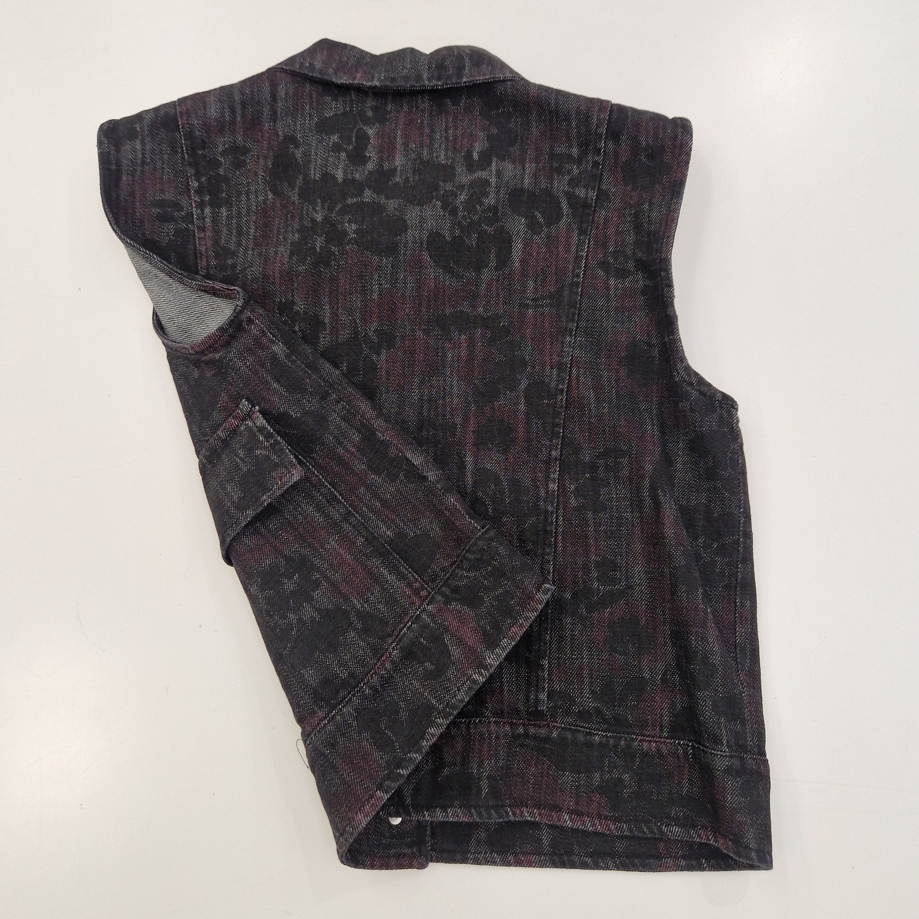 Kikisix gilet in jeans stampa fiori