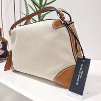 Gianni Chiarini borsa  linea ALIFA in tessuto panna e cuoio