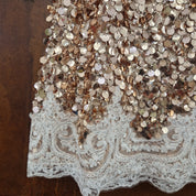 Kikisix Gonna longuette paillettes oro e pizzo bianco