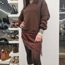 Felpa con pizzo color moro