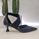 Isabelle Paris scarpa aperta nera tacco 5 cm