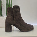 Stivaletto con platò in suede t.moro