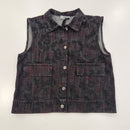 Kikisix gilet in jeans stampa fiori