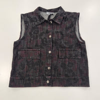 Kikisix gilet in jeans stampa fiori