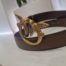 PINKO cintura 3 cm color marrone fibbia color oro