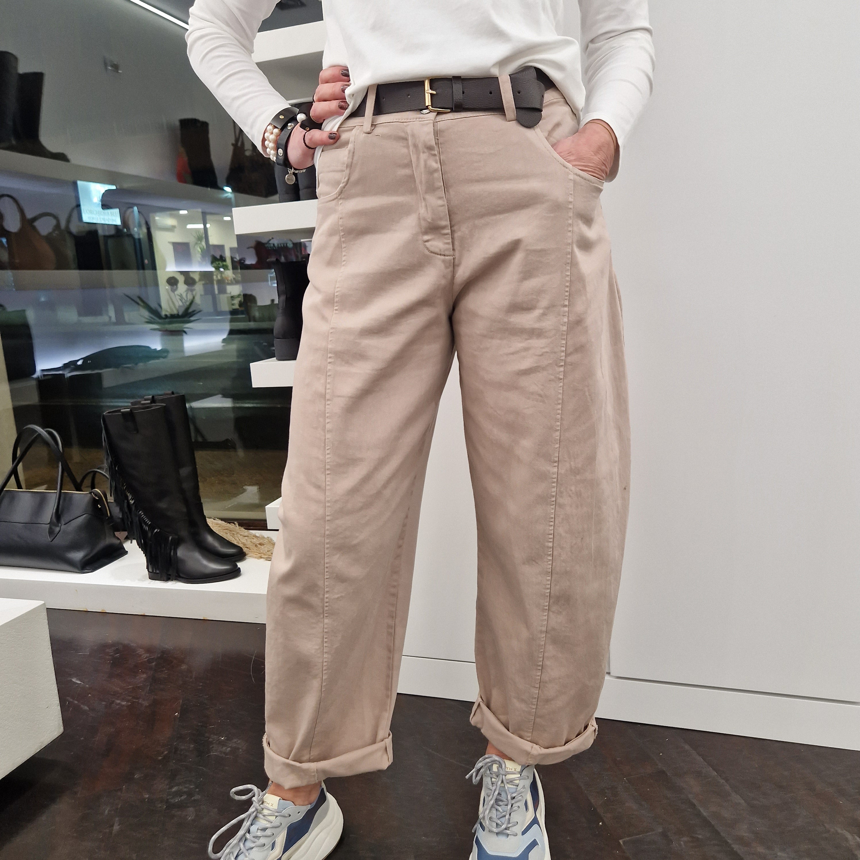 KIKISIX pantalone ballon rosa cipria