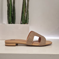 Bibilou ciabatta STRASS color cipria tacco 2 cm