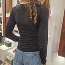 Maglia nera bordo in pizzo