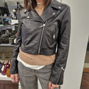 Giacca ZOE modello chiodo in vera pelle color nero