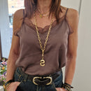 Kikisix top sottogiacca satin t.moro