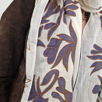 Fornari sciarpa RICAMATA  con fiori