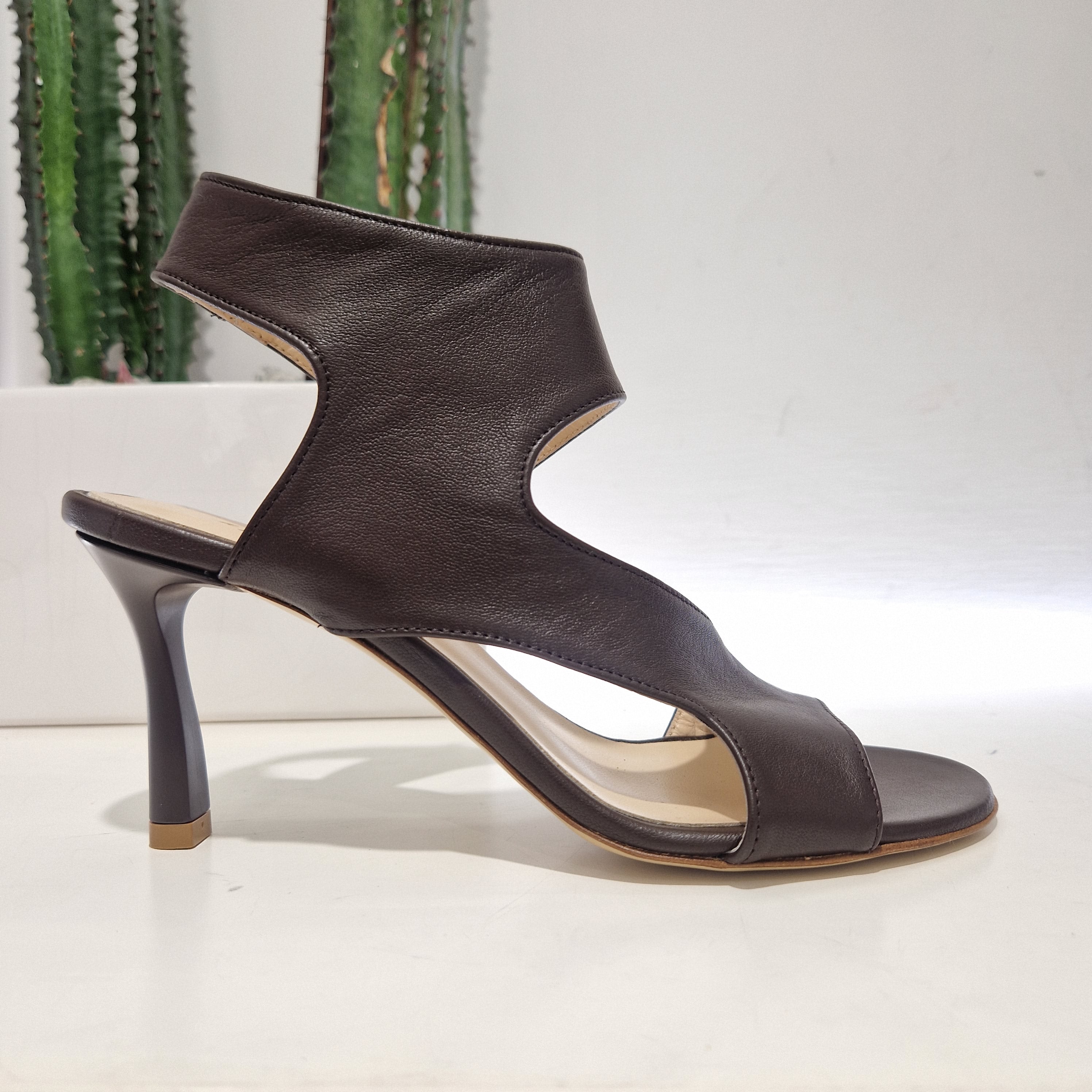 Isabelle Paris sandalo in pelle t.moro Tacco 7 cm