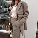 Giacca over in tessuto spinato