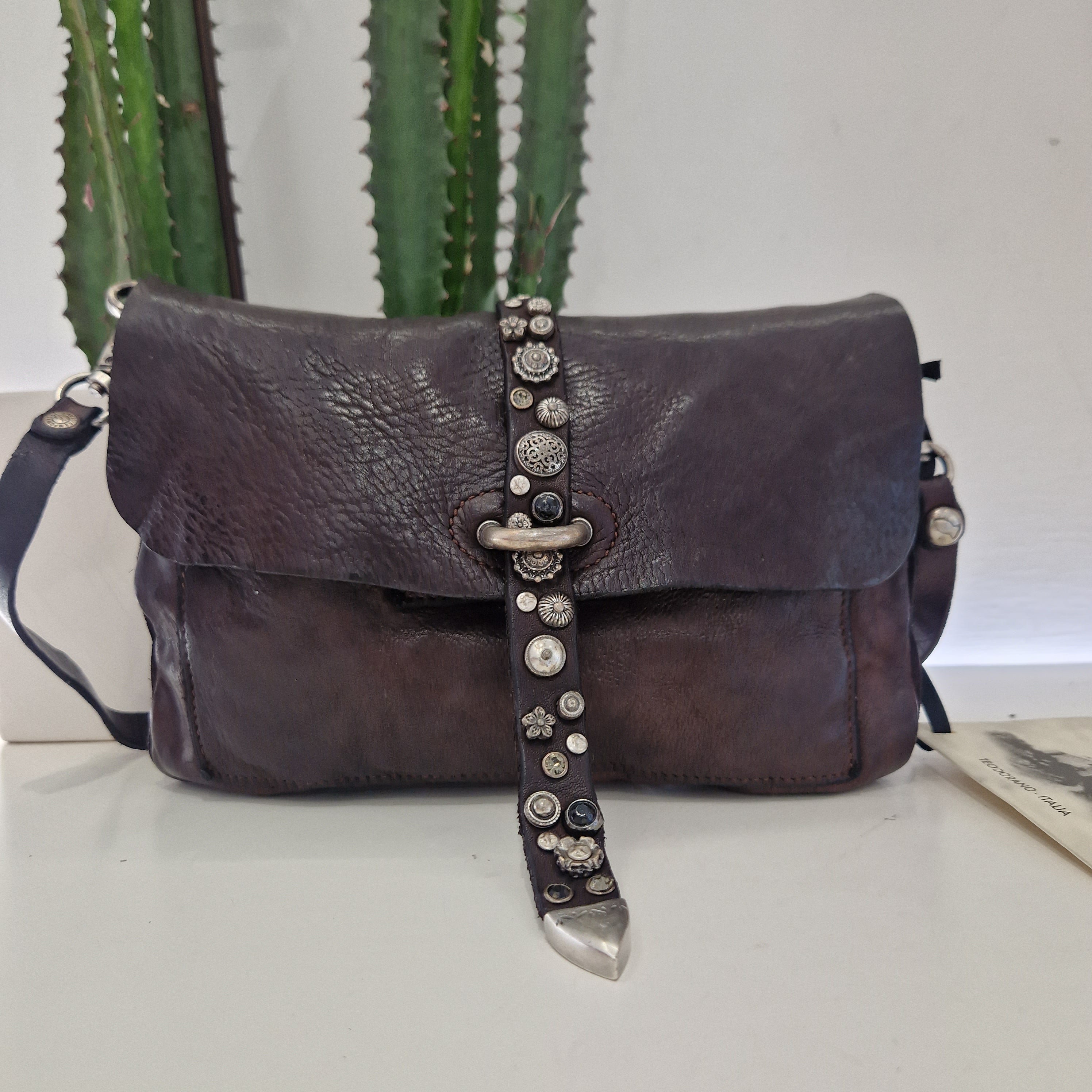 Campomaggi borsa ELGA t. di moro accessori argento