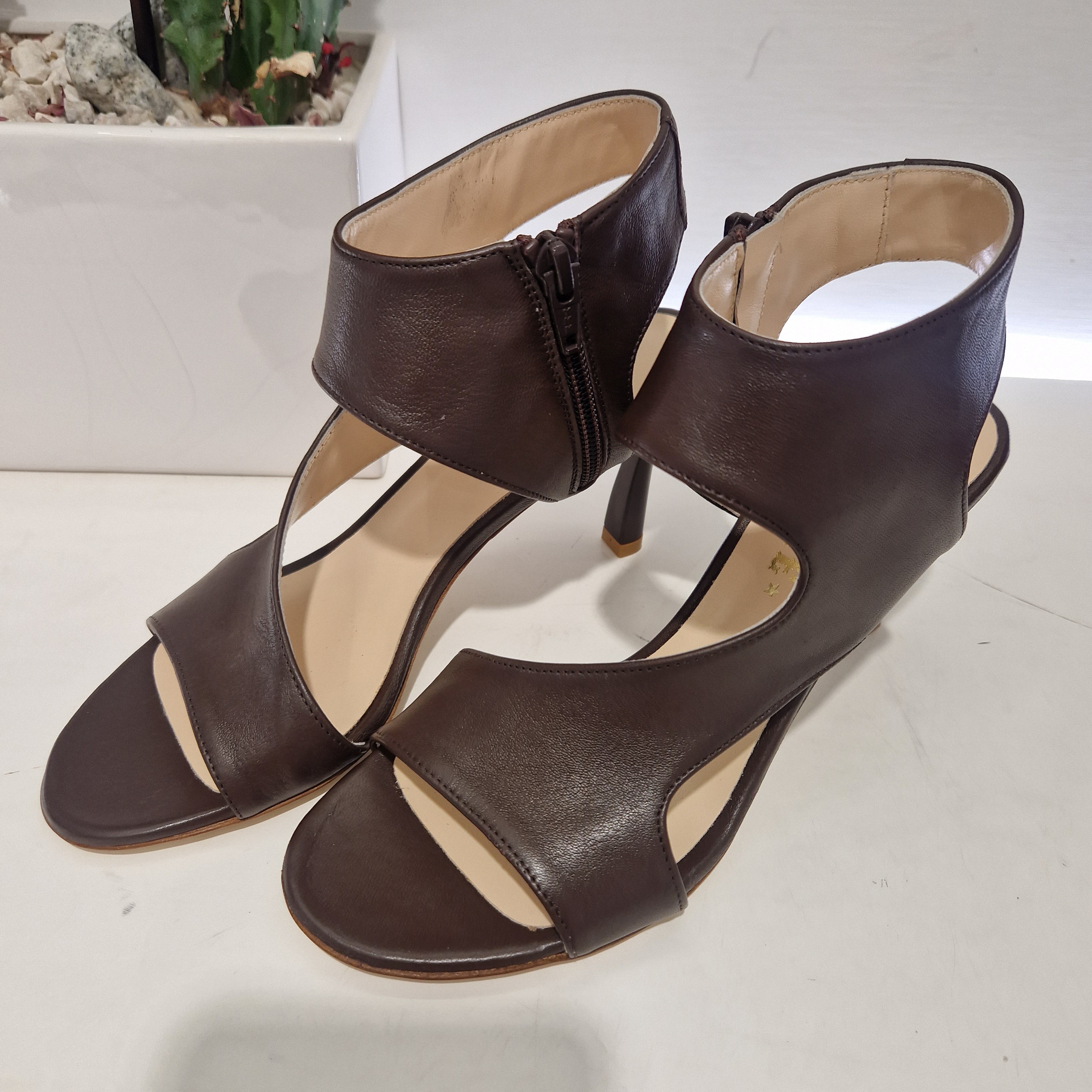 Isabelle Paris sandalo in pelle t.moro Tacco 7 cm