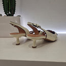Bibilou scarpa aperta panna  tacco 4 cm