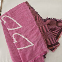 Fornari sciarpa ROSA con cuori ricamati