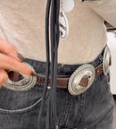 Alberto Luti cintura con maxi borchie color argento