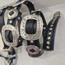 Campomaggi cintura pelle nera TEX con borchie argento
