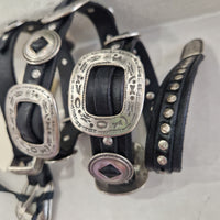 Campomaggi cintura pelle nera TEX con borchie argento