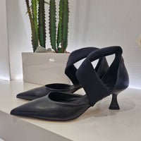 Isabelle Paris scarpa aperta nera tacco 5 cm