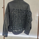 Giacca/camicia in jeans  sfrangiato color grigio scuro