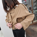 Giacca modello bomber over color nocciola