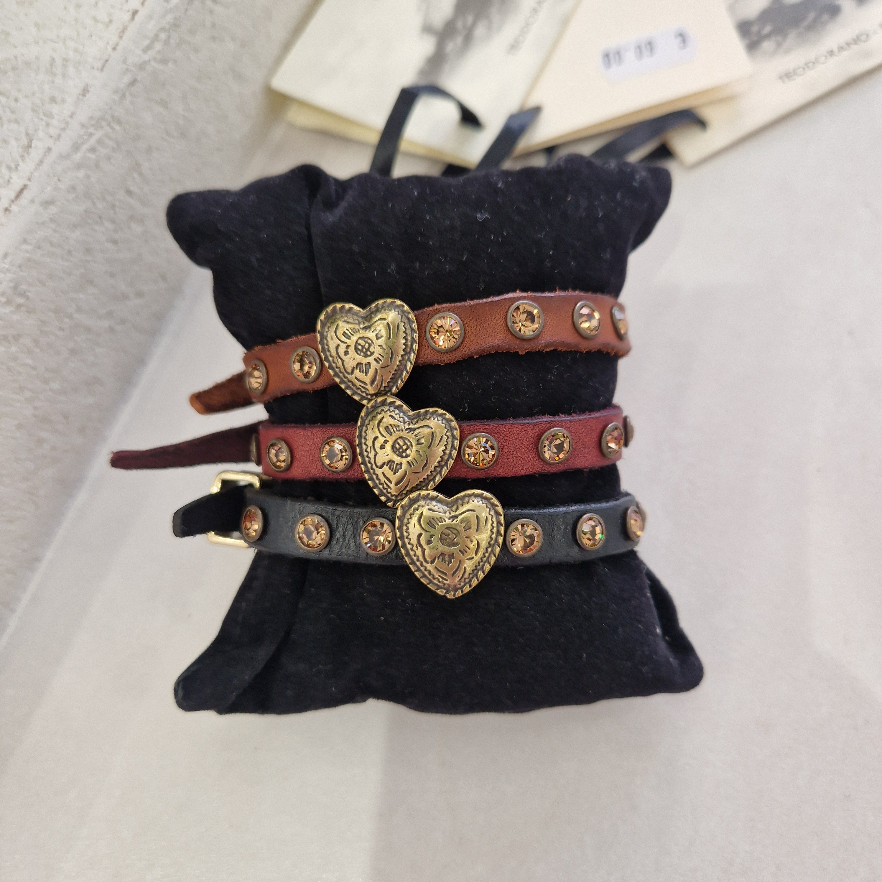 Campomaggi bracciale MINIMERAVIGLIA con cuore oro e strass