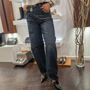 KIKISIX pantalone jeans baloon scuro
